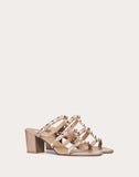 WOMEN'S VALENTINO GARAVANI ROCKSTUD CALFSKIN LEATHER SLIDE SANDAL 60 MM POUDRE
