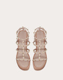 WOMEN'S VALENTINO GARAVANI ROCKSTUD ANKLE STRAP WEDGE SANDAL 95 MM POUDRE