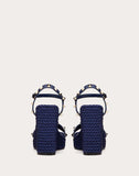 WOMEN'S VALENTINO GARAVANI WEDGE SANDAL WITH STUDS 115MM BLUE