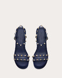 WOMEN'S VALENTINO GARAVANI WEDGE SANDAL WITH STUDS 115MM BLUE
