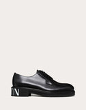 MEN'S VALENTINO GARAVANI VLTN BRUSH-OFF CALFSKIN DERBY BLACK