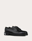 MEN'S VALENTINO GARAVANI VLTN BRUSH-OFF CALFSKIN DERBY BLACK