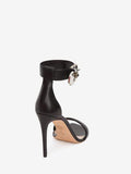 WOMEN'S ALEXANDER McQUEEN MEDIEVAL BUCKLE SANDAL BLACK/SILVER