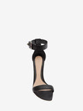 WOMEN'S ALEXANDER McQUEEN MEDIEVAL BUCKLE SANDAL BLACK/SILVER