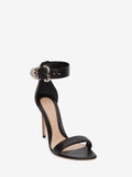 WOMEN'S ALEXANDER McQUEEN MEDIEVAL BUCKLE SANDAL BLACK/SILVER