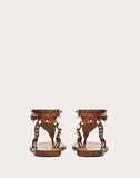 WOMEN'S VALENTINO GARAVANI GRAINY LEATHER ANKLE STRAP SANDAL 5 MM BROWN