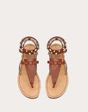 WOMEN'S VALENTINO GARAVANI GRAINY LEATHER ANKLE STRAP SANDAL 5 MM BROWN