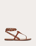 WOMEN'S VALENTINO GARAVANI GRAINY LEATHER ANKLE STRAP SANDAL 5 MM BROWN