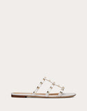 WOMEN'S VALENTINO GARAVANI ROCKSTUD FLAT SLIDE SANDAL WHITE