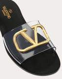 WOMEN'S VALENTINO GARAVANI SLIDE SANDAL WITH VLOGO DETAIL 5MM BLACK