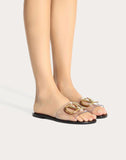 WOMEN'S VALENTINO GARAVANI SLIDE SANDAL WITH VLOGO DETAIL 5MM BLACK