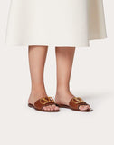 WOMEN'S VALENTINO GARAVANI GRAINY COWHIDE SLIP-ON SANDAL WITH VLOGO DETAIL 5MM TAN