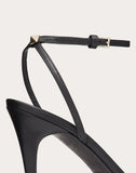 WOMEN'S VALENTINO GARAVANI VLOGO THIN STRAP LAMINATED NAPPA SANDAL 100MM
