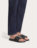 MEN'S VALENTINO GARAVANI VLOGO RUBBER SLIDER SANDAL BLACK