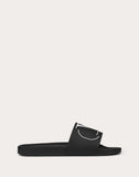 MEN'S VALENTINO GARAVANI VLOGO RUBBER SLIDER SANDAL BLACK