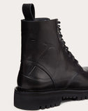 MEN'S VALENTINO GARAVANI VLOGO CALFSKIN COMBAT BOOT BLACK