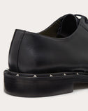 MEN'S VALENTINO GARAVANI SEMI-GLOSS CALFSKIN STUDDED DERBY BLACK
