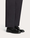 MEN'S VALENTINO GARAVANI SEMI-GLOSS CALFSKIN STUDDED DERBY BLACK