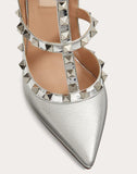 WOMEN'S VALENTINO GARAVANI ROCKSTUD METALLIC ANKLE STRAP PUMP 100 MM