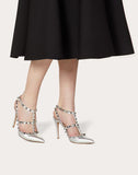 WOMEN'S VALENTINO GARAVANI ROCKSTUD METALLIC ANKLE STRAP PUMP 100 MM