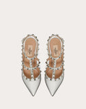 WOMEN'S VALENTINO GARAVANI ROCKSTUD METALLIC ANKLE STRAP PUMP 100 MM
