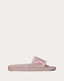 WOMEN'S VALENTINO GARAVANI VLTN RUBBER SLIDE SANDAL LIGHT PINK