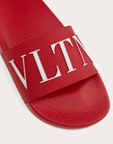 WOMEN'S VALENTINO GARAVANI VLTN RUBBER SLIDE SANDAL RED