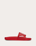 WOMEN'S VALENTINO GARAVANI VLTN RUBBER SLIDE SANDAL RED
