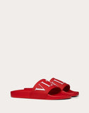 WOMEN'S VALENTINO GARAVANI VLTN RUBBER SLIDE SANDAL RED