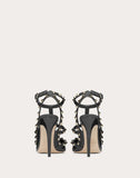 WOMEN'S VALENTINO GARAVANI ROCKSTUD NAPLAK ANKLE STRAP PUMP 100 MM BLACK