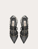 WOMEN'S VALENTINO GARAVANI ROCKSTUD NAPLAK ANKLE STRAP PUMP 100 MM BLACK