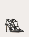WOMEN'S VALENTINO GARAVANI ROCKSTUD NAPLAK ANKLE STRAP PUMP 100 MM BLACK