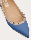 WOMEN'S VALENTINO GARAVANI ROCKSTUD CALFSKIN LEATHER BALLET FLAT BLUE