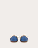 WOMEN'S VALENTINO GARAVANI ROCKSTUD CALFSKIN LEATHER BALLET FLAT BLUE