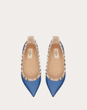 WOMEN'S VALENTINO GARAVANI ROCKSTUD CALFSKIN LEATHER BALLET FLAT BLUE