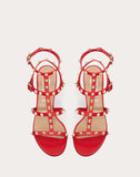 WOMEN'S VALENTINO GARAVANI ROCKSTUD CAGED SANDAL 60MM PURE RED