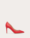WOMEN'S VALENTINO GARAVANI ROCKSTUD GRAINY LEATHER PUMP 85 MM