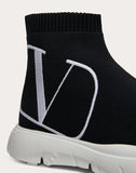 WOMEN'S VALENTINO GARAVANI VLOGO SOCK SNEAKER BLACK