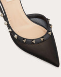 WOMEN'S VALENTINO GARAVANI ROCKSTUD MESH SLINGBACK PUMP 50 MM BLACK