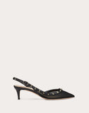 WOMEN'S VALENTINO GARAVANI ROCKSTUD MESH SLINGBACK PUMP 50 MM BLACK