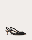 WOMEN'S VALENTINO GARAVANI ROCKSTUD MESH SLINGBACK PUMP 50 MM BLACK