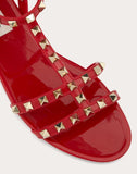 WOMEN'S VALENTINO GARAVANI ROCKSTUD FLAT RUBBER SANDAL PURE RED