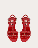 WOMEN'S VALENTINO GARAVANI ROCKSTUD FLAT RUBBER SANDAL PURE RED