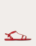 WOMEN'S VALENTINO GARAVANI ROCKSTUD FLAT RUBBER SANDAL PURE RED