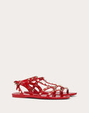 WOMEN'S VALENTINO GARAVANI ROCKSTUD FLAT RUBBER SANDAL PURE RED