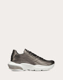 WOMEN'S VALENTINO GARAVANI BOUNCE METALLIC LOW-TOP SNEAKER LEAD