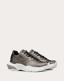 WOMEN'S VALENTINO GARAVANI BOUNCE METALLIC LOW-TOP SNEAKER LEAD