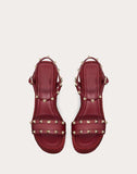 WOMEN'S VALENTINO GARAVANI WEDGE SANDAL WITH STUD DETAILS 115 MM CHERRY
