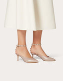 WOMEN'S VALENTINO GARAVANI ROCKSTUD HYPE CALFSKIN PUMP 60 MM POUDRE