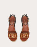 WOMEN'S VALENTINO GARAVANI VLOGO COWHIDE SANDAL 105 MM TAN